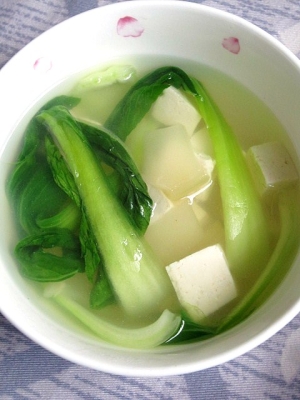 チンゲン菜と豆腐のザーサイスープ(油菜豆腐榨菜湯) レシピ・作り方 by はかせ55|楽天レシピ